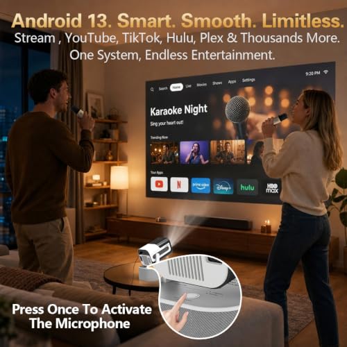 JY320 Portable 1080p WiFi Bluetooth Karaoke Projector
