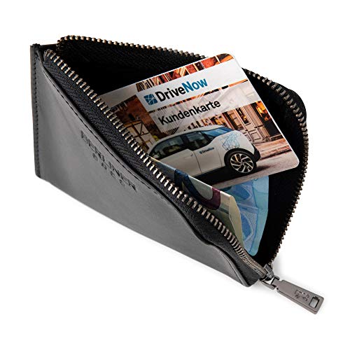 Berliner Bags Premium Leather Coin Purse Mark, Mini Wallet With Zipper For Men And Women - Black #TOP5