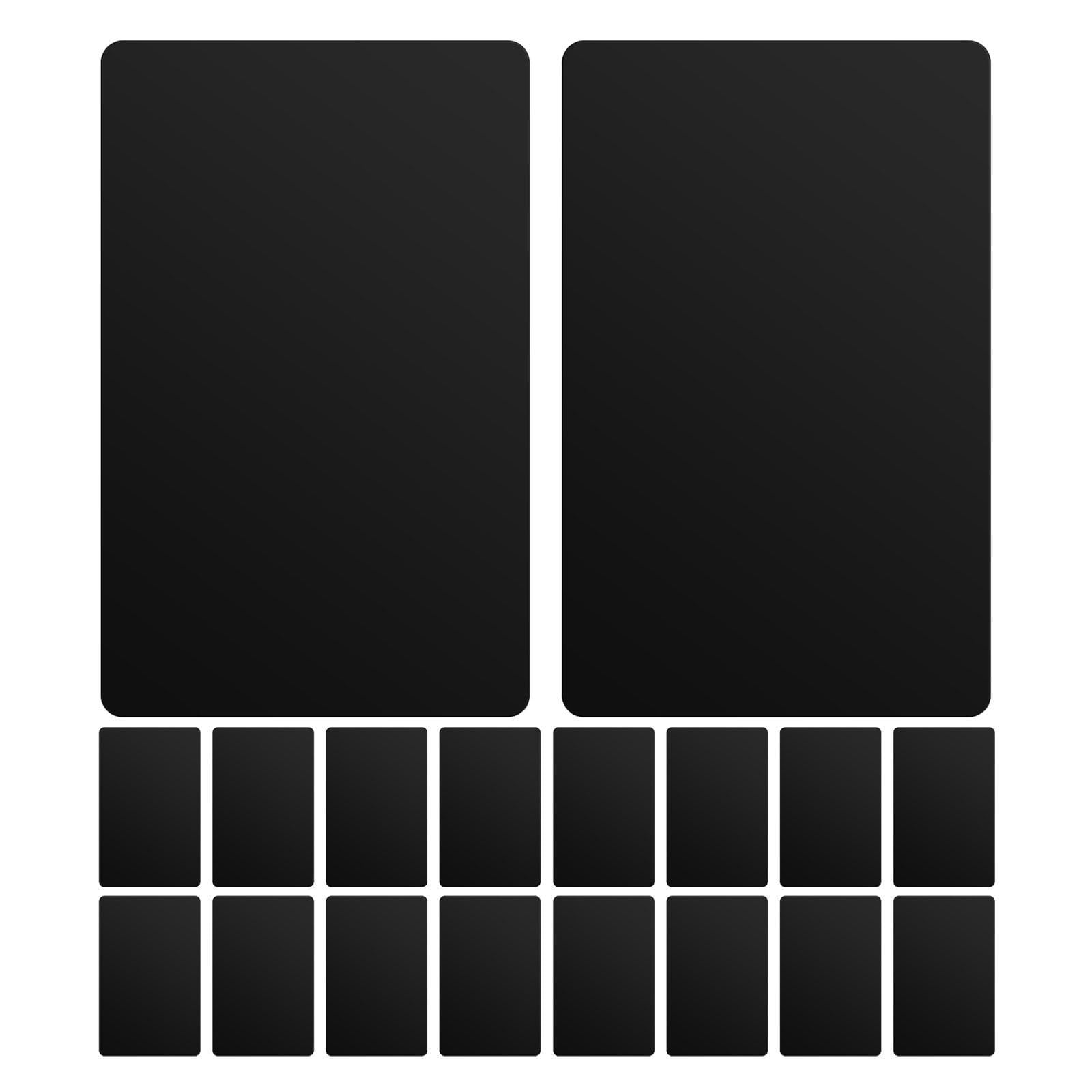 300 Tarjetas Metálicas Negras para Grabado, Tarjetas en Blanco de Metal de 8,6x5cm para Diseños Diy, Mejorando la Precisión