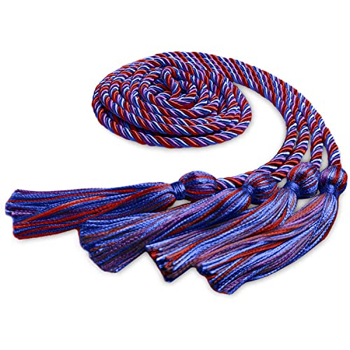 Image of Endea Graduation Double Honor Cord Three-Color (Royal Blue /Purple /Red)