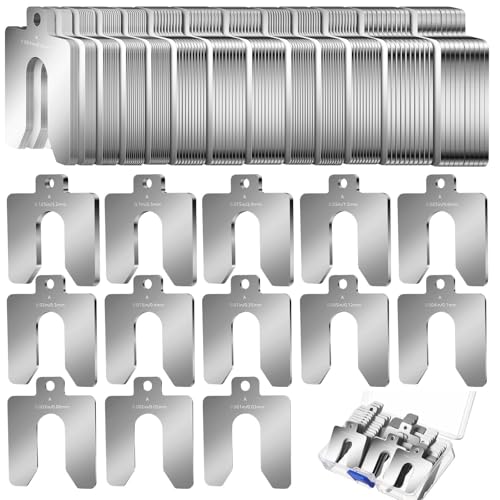 Shimeyao 130 Pcs Size A 2" X 2" Stainless Steel Slotted Shims Kit Composite