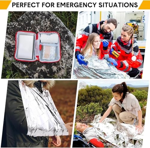 Image of Emergency Survival Blanket, Mylar Thermal Blanket, Gigantic Space Blanket 82 inch x 63 inch (2)