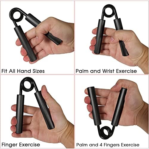 Gotaqery Metal Hand Grip Strengthener, 3 Pack (150, 200, 250 lbs), No Slip Heavy-Duty Finger, Wrist & Forearm Exercise Strengthener for Home Office & Gym, Muscle Building Grip Strength Trainer