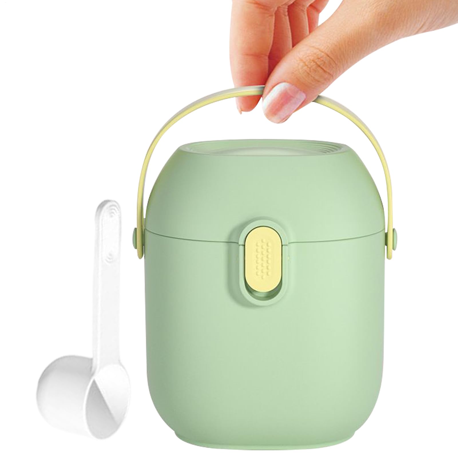 Dispensador de Leche de Viaje Portátil - Dispensador para Harina de Arroz con Cuchara - Organizador para Viajes Guarderías Paseos en Cochecito Canguros Playas Avión Tren