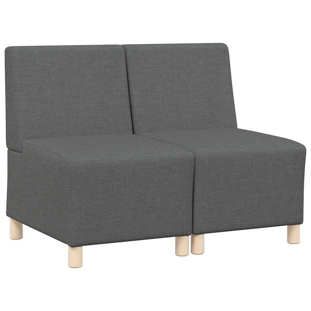 vidaXL Unidad de Sofá Modular sin Brazos 2 uds. Gris Oscuro Tela