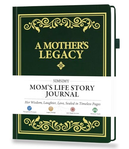 SIMSIMY Mom's Life Story Journal, A Family Keepsake with Prompt