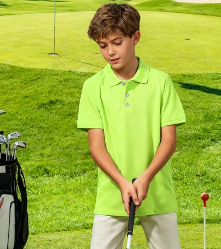 Image of uideazone Boys Polo Shirts Dry Fit Performance Golf Short Sleeve Casual School Uniform Size 5-14