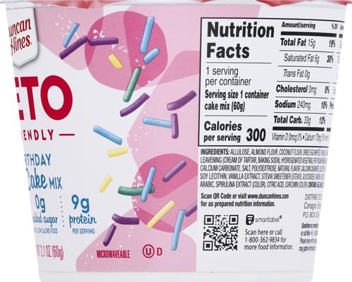 Duncan Hines 00040607-1 Keto Friendly Cake Cups Birthday Cake Mix thumb #10