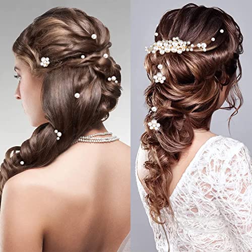 Accesorios de cabello con perlas doradas para boda, 11 piezas miniatura 2
