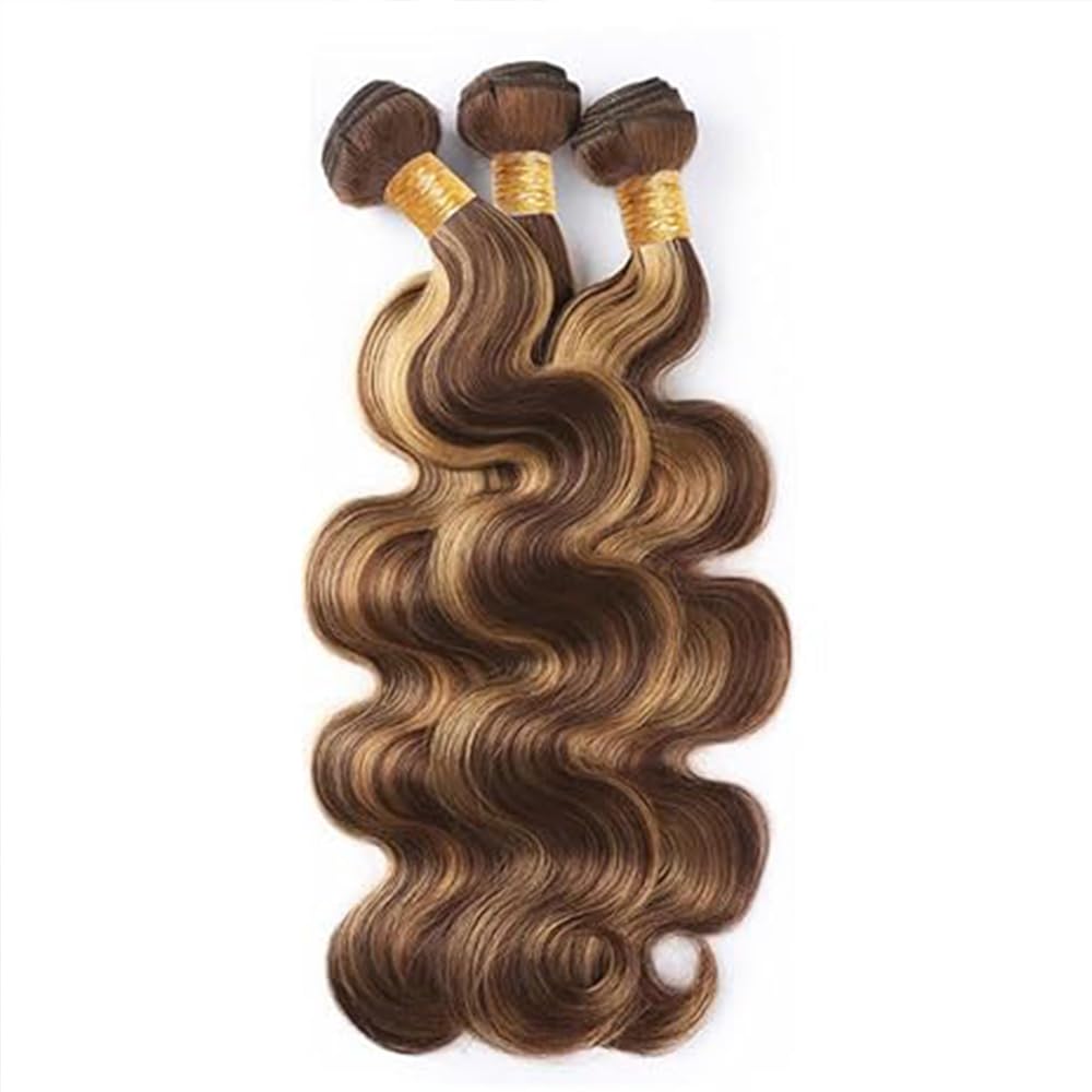 30 32 34 Inch #4/27 Highlight Blonde Bundles Uman Hair Extension Body Wave Brasiliano Extension Capelli Unprocessed Brazilian Virgin Hair Weave 3 Bundles Total 300g For Waman
