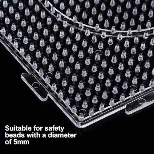 Miniatura 6 de Fizdoqg 8 Piezas Placa De Cuentas Para Planchar 5mm Beads Plantilla, Placas Transparente Para Cuentas Plantillas De Cuadradas Con 4 Pinzas Y 10 Cintas Para Llaves, Llavero