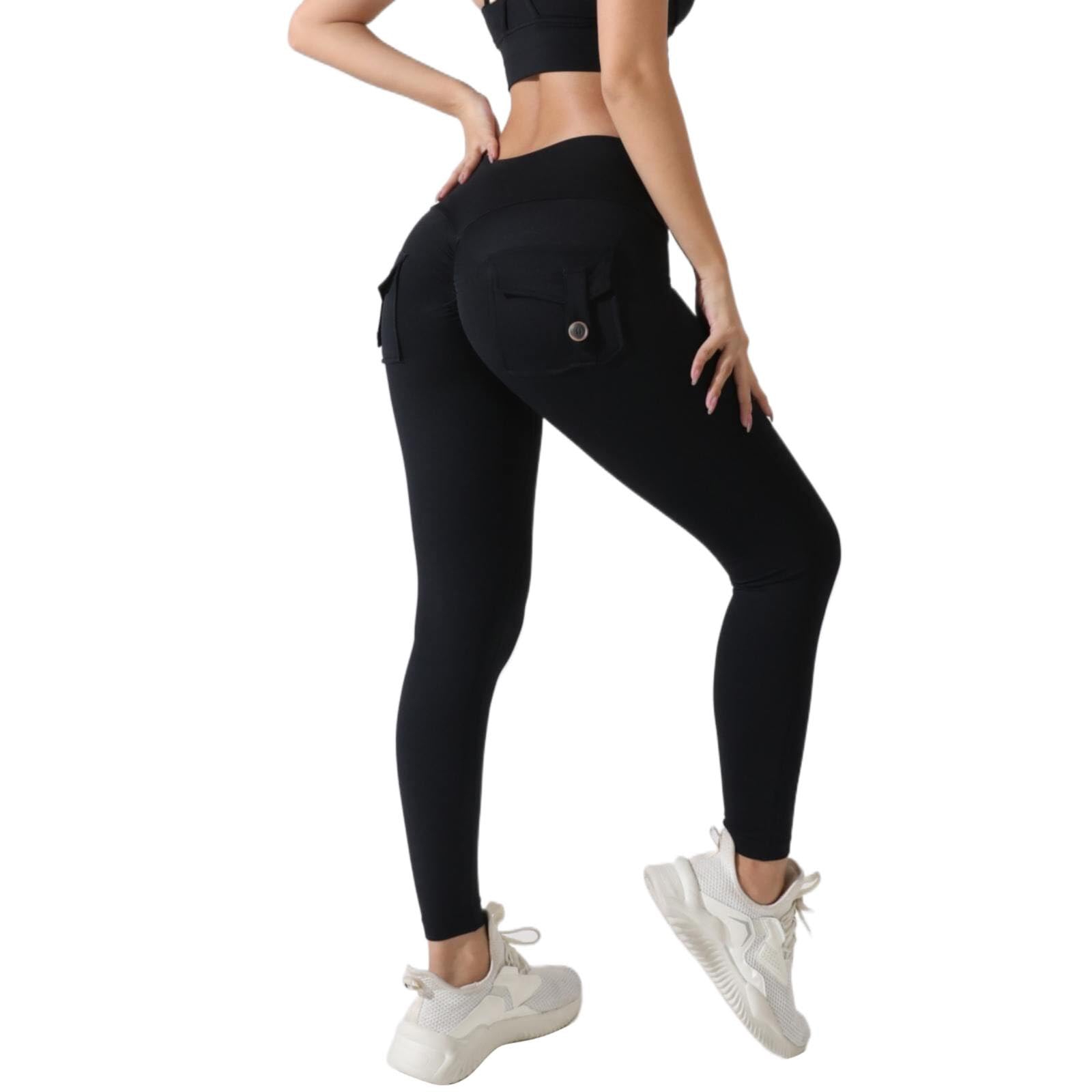 Leggings para mujer push up con bolsillos, pantalones cargo para mujer