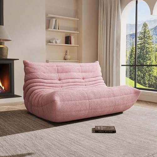 Image of Giant Bean Bag Chair for Adults - Cozy Loveseat Fireside Accent Chair with Memory Foam,Comfy Lazy Oversized Floor Sofa Couch Boneless Chaise Lounge for Living Room Bedroom Gaming Room (2 Seater)