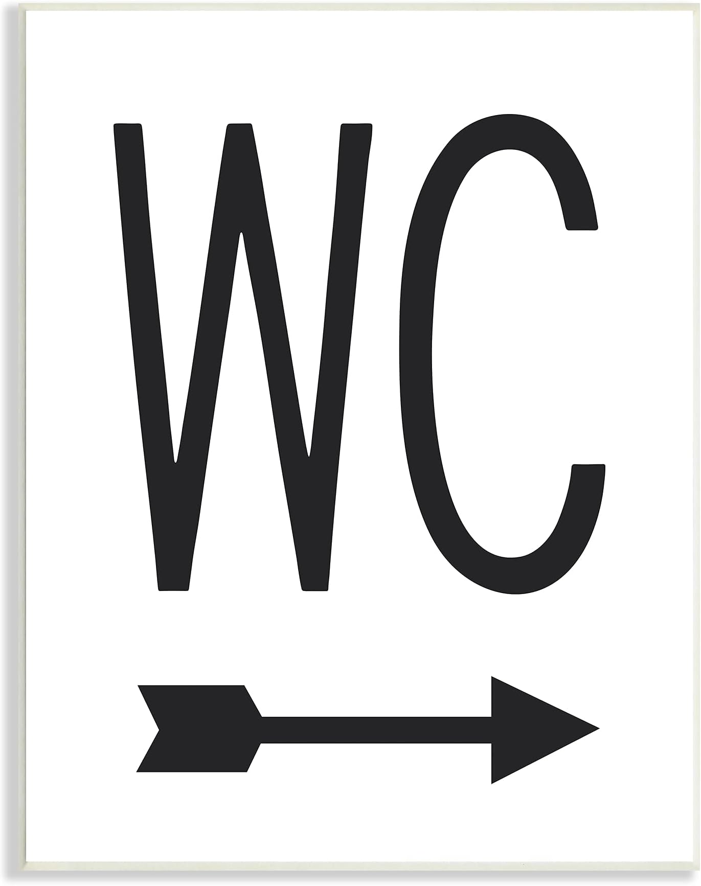 Stupell Industries WC Arrow Pointing Right Minimal Bathroom Typography