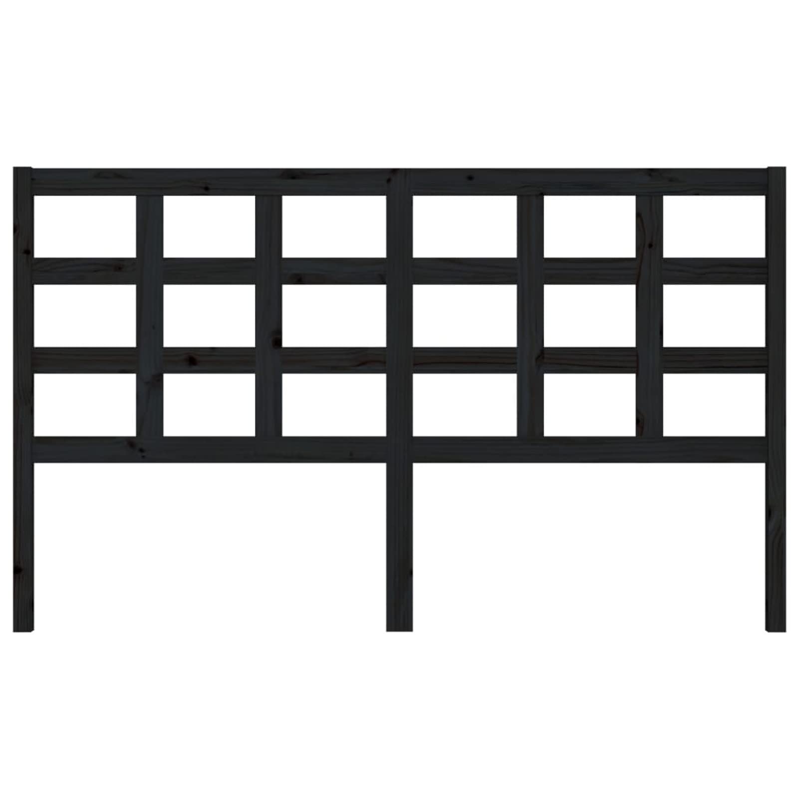 Gecheer Cabecero de Cama Madera Maciza de Pino Negro 165,5x4x100 cm,Cabeceros Moderno,Cabezales Cama,Muebles Habitacion,Cama Cabeza,Mueble Cabecero,Type 1