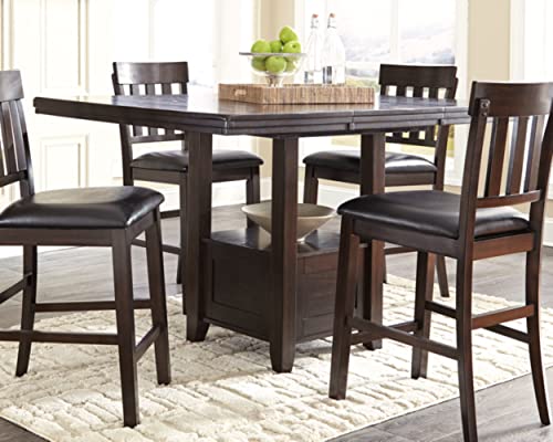 Signature Design by Ashley Haddigan Traditional Rectangular 36" Counter Height Dining Extension Table, Dark Brown - Image 3