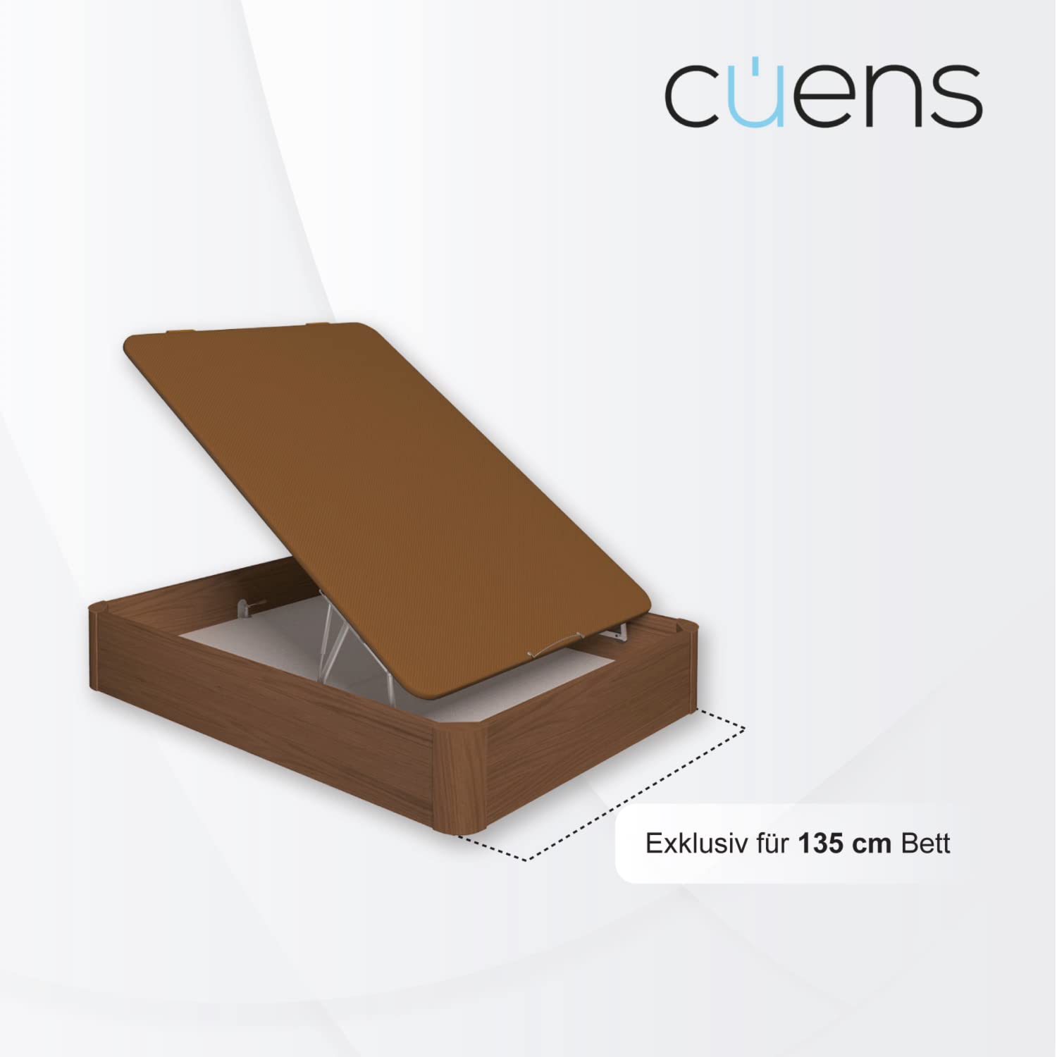 Set mit 2 Gasfedern oder Stoßdämpfern für Bettkasten 1150N - M-8 Schelle - Ideal für Bettkasten 135 cm - Cuens