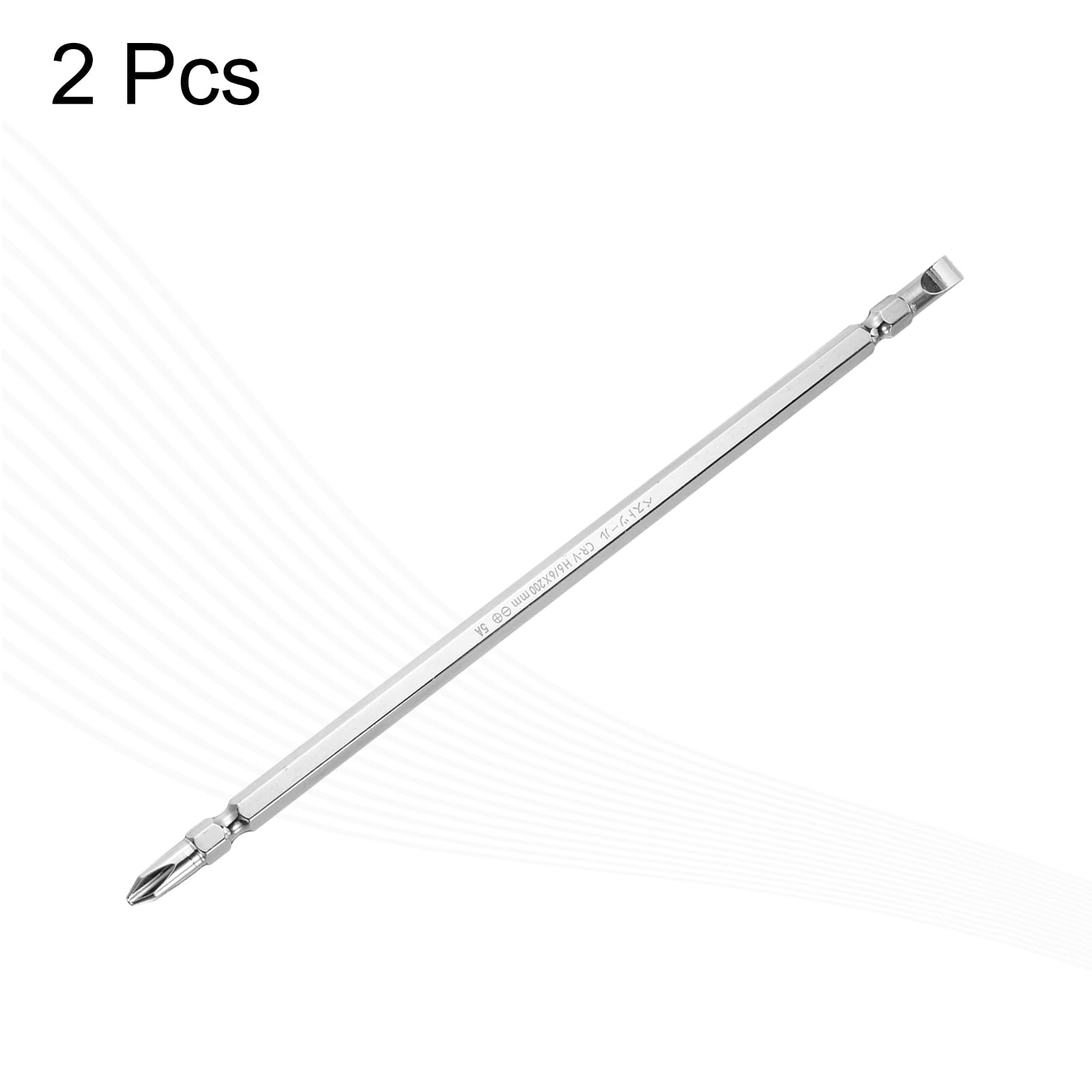 HARFINGTON 4pcs Magnetic Double Ended Screwdriver Bit 6mm PH2 2.56"/65mm 1/4" Hex Shank CR-V Steel Two Sided Phillips Cross Screw Driver Bit For Power