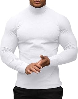 Mens Turtleneck Jumpers Roll Neck Pullover Slim Fit Sweaters Casual Long Sleeve Sweater Tops