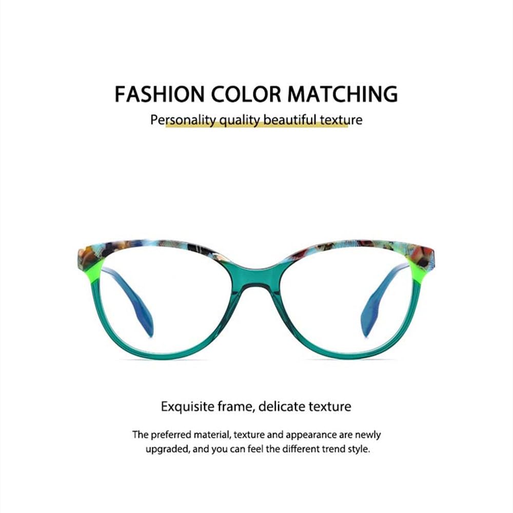 Occhiali con montatura per occhiali retrò Cat Eye in acetato verde