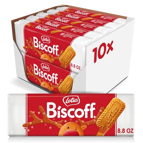 Lotus Biscoff, Caramelized Biscuit Cookies, non GMO + Vegan - 8.8 Ounce (Pack of 10)