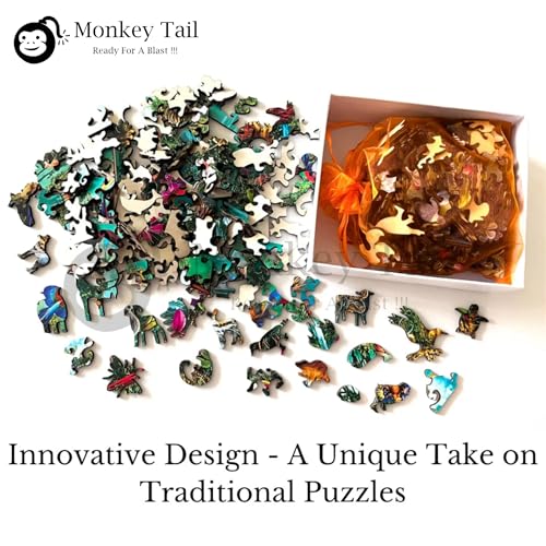 Image of MONKEYTAIL Whimsy Wooden Jigsaw Puzzle for Adults & Kids - Laser-Cut Pieces, 3D Puzzle Box as Birthday Gift for Boys & Girls - Brain Teaser, Home Decor & Family Game (OWL, Size: Small)