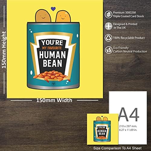 Cult Kitty - To My Fave Human Bean - Birthday Card for Her or Him - Girlfriend Anniversary Card - Boyfriend Anniversary Card - Mothers Day Card for Mum - Wedding Anniversary Cards for Husband or Wife