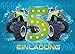 Produktbild 6 Einladungskarten 5. Geburtstag Kinder Junge Monstertruck blau / Monster-Truck / Auto / Einladungen zum fünften Kindergeburtstag für Jungen