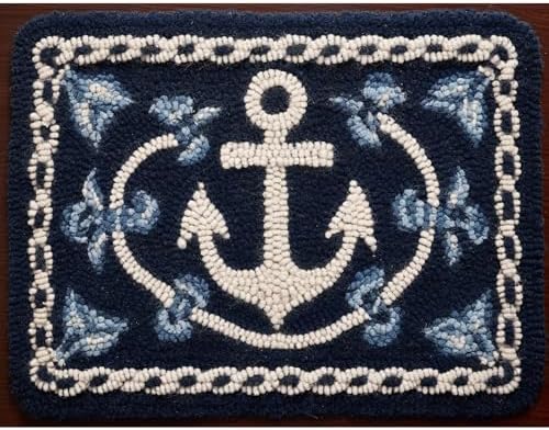 Anchor Latch Hook Rectangle Rug Kits for Adults Needle Crochet Yarn Kits Embroidery Carpet Hook and Latch Kit Floor Mat Tapestry Christmas Home Decoration 40x60cm(2) image 4