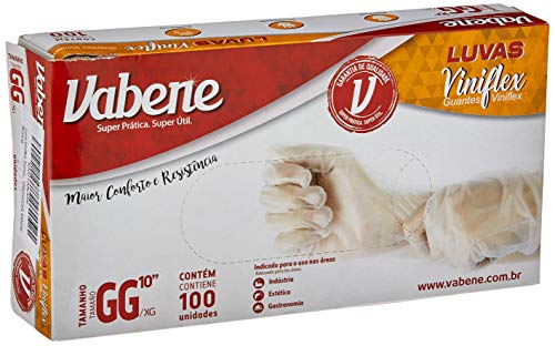 Vabene Luva Viniflex Translucida Sem Pó Tam. Gg 100Und/Cart