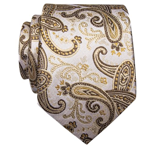Image of YourTies Paisley Men's Necktie Woven Silk Floral Ties for Men Designer Formal Business Party Wedding