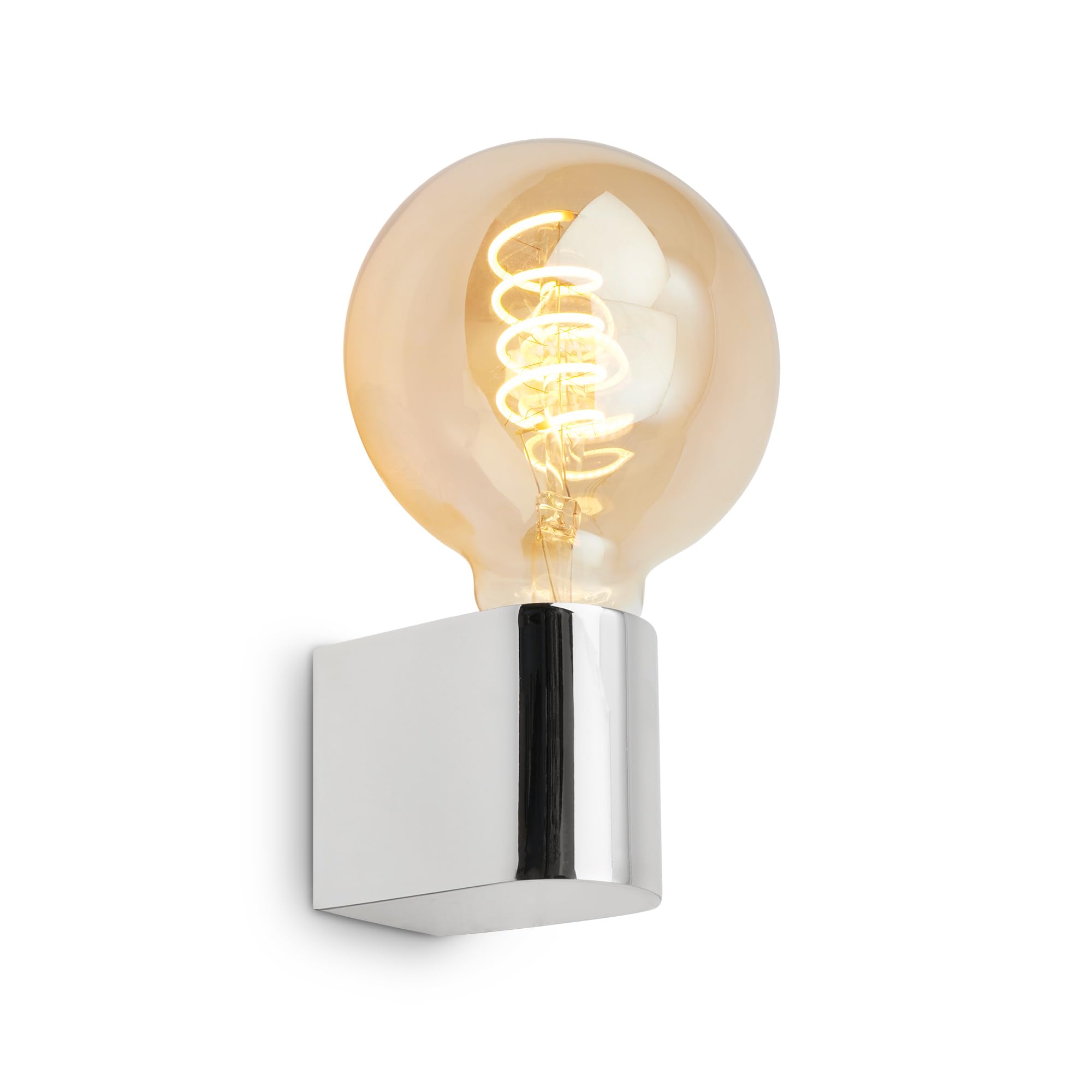 BRILONER - Spiegelleuchte Bad IP44 Spritzwasserschutz, E27 max. 10W, Wandmontage, Badezimmerlampe, Spiegellampe Bad, Lampe Badezimmer, Badlampe Wand, Wandlampe Badezimmer, 4,5 x 8 x 9,5cm, Chrom