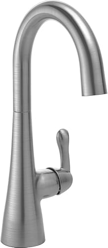 Delta Faucet Grifo de barra de níquel cepillado, grifo de fregadero de barra de un solo agujero, grifo de barra húmeda de un solo agujero, grifo de