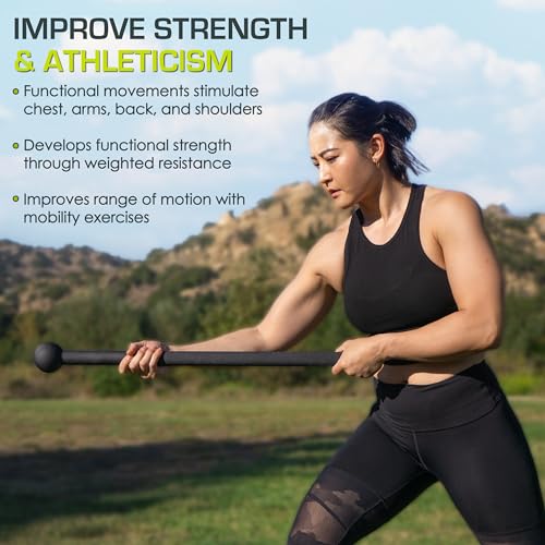 Image of ProsourceFit Steel Macebell, Heavy Duty Steel Mace, Workout Mace with Non-Slip Grip for Gada, Strength and Core Training