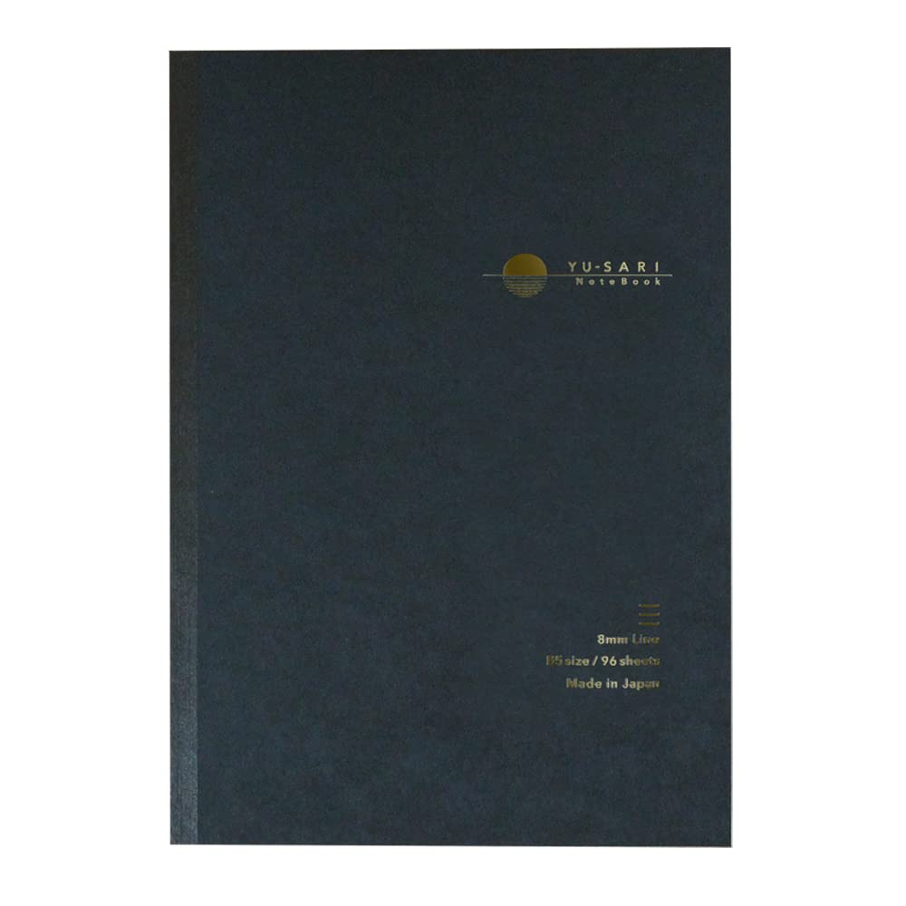 Nakabayashi YU-SARI NYN-B501-NU Notebook for Fountain Pens, General U Ruled, Navy Blue