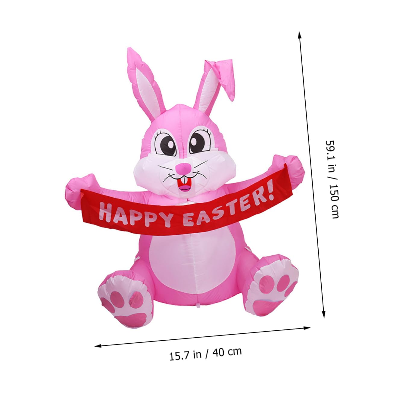 Kisangel Gonflable Lapin Accessoires De Fête De Pâques Décor Extérieur De Lapin De Pâques Décoration Extérieure De Pâques Fournitures De Fête De Pâques Lapin Gonflable Polyester Rose