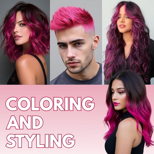 Image of Temporay Hair Color Wax | Metallic Shine | For Men & Women | DIY Instant Hair Color | Temporay Color 1 Day 1 Wash | No Ammonia, Bleach & Damage | Hot Pink - 100 gram
