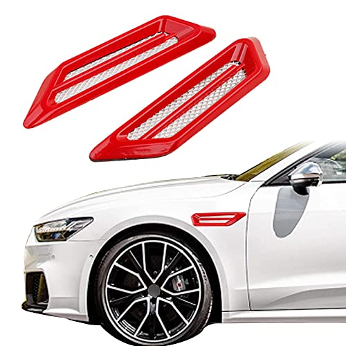 Car Side Air Vent Cover Trim Decoration Air Flow Chrome Vent Fender Sticker Auto Air Flow Vent Stickers Decals Self-Adhesive for Car SUV Truck Side Bumper/Fenders Accessories