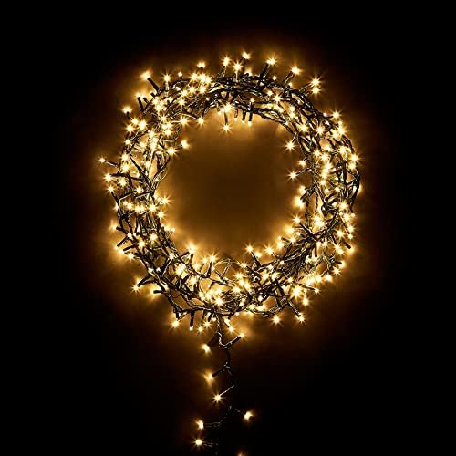 The Winter Workshop TWW - 1000 LED - Christmas Tree Lights - 8 Hour on Timer - 25m Lit Length - 8 Lighting Modes - Mains Powered - Indoor & Outdoor - 7ft Tree - Compact Cluster Lights - Multi Colour