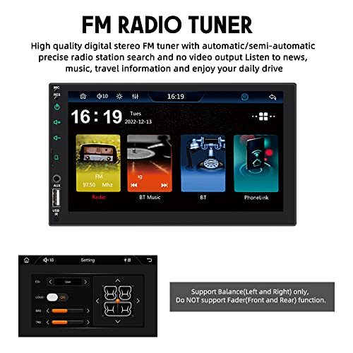 Bluetooth Car Stereo Double Din Compatible with Wireless Apple CarPlay and Android Auto 7 Inch Touchscreen Car Audio Receiver Car Radio with FM, USB/TF/AUX Port, Mirror Link for iOS/Android - Thumbnail 3