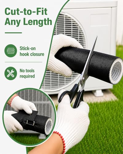 Image of 4 Layers Outdoor AC Line Insulation Pipe Cover 6ft x 10.2in, Cuttable 600D Waterproof Portable AC Hose Insulation Sleeve, Pipe Insulation Wrap for All Season, 1 Pack
