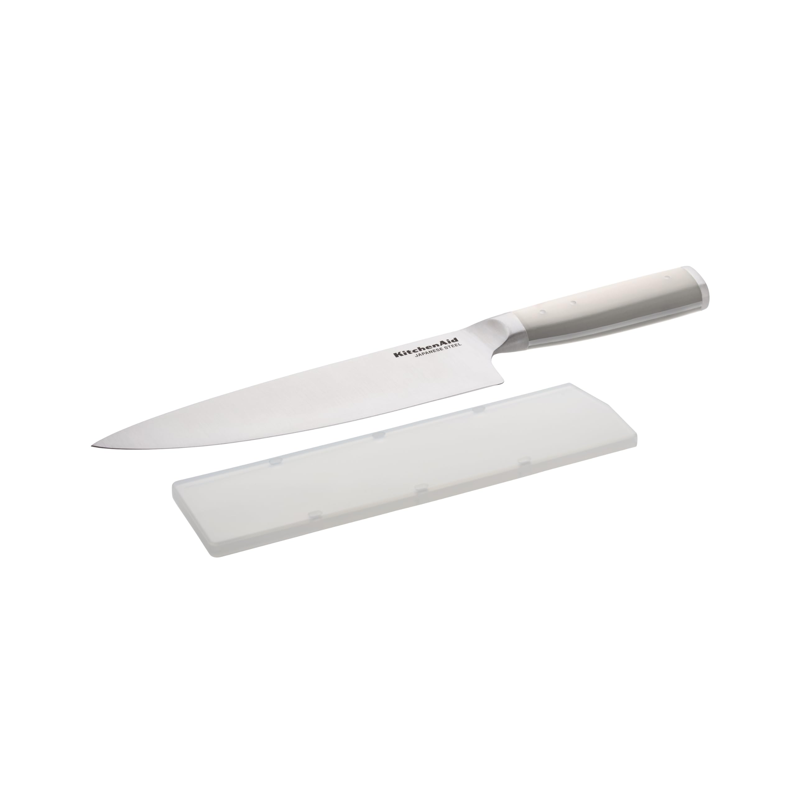 KitchenAid Coltello da chef forgiato Gourmet con coperchio della lama su misura, coltello da cucina affilato, lama in acciaio inossidabile giapponese ad alto tenore di carbonio, 20,3 cm, milkshake