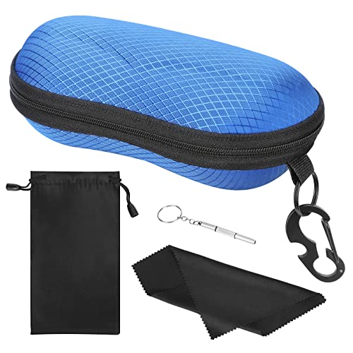 Image of MoKo Semi Hard Shell Sunglasses Case, Unisex Protective Eyeglass Case Glasses Case Holder with Metal Hanging Hook