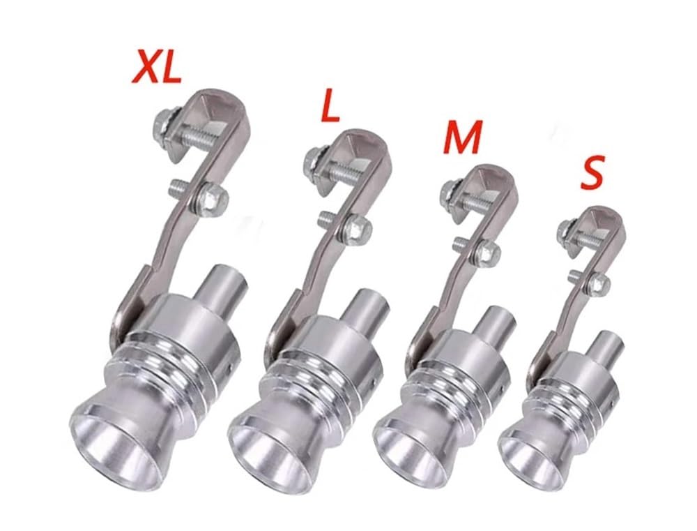 D'échappement Tuyau Silencieux Moto Motorbike Car Exhaust Fake Turbo Whistle Pipe Sound Muffler Blow Off Valve Universal Simulator Whistler Aluminum Silver S/M/L/XL