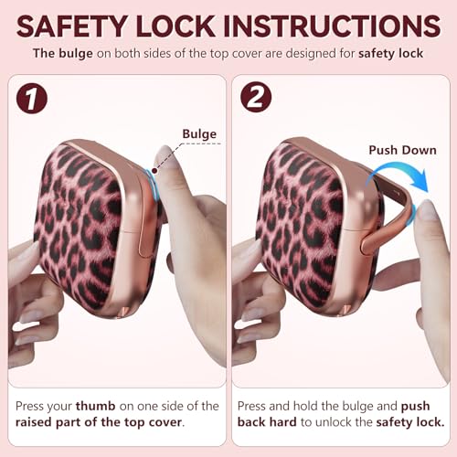 Image of Inesore for AirPods Pro 3 Case Cover 2025 with Lock-Pink Jaguar | Two-Piece Design,with Gold Keychain & Clean Pen, As Phone Stand,Support Wireless Charging,Cute Luxury Case for Women Girly