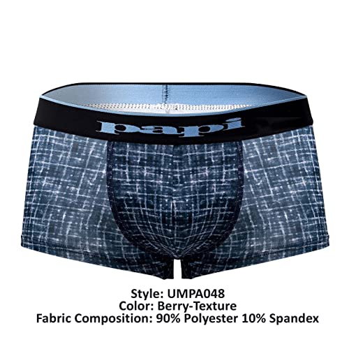 Papi Men's Microflex Brazilian Trunk 2 Pack - UMPA048 (Blue Texture, Small)4