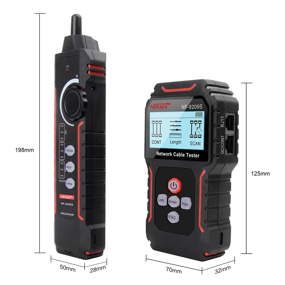 Netzwerktester NOYAFA NF-8209S LCD Netzwerkkabeltester Wire Tracker PoE Stromlängenkabel RJ45 Kabeltester Multifunktionswerkzeug
