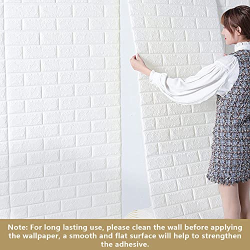 Bibykivn 3D Wandpaneele Selbstklebend 70 cm x 20 M - Tapete Steinoptik Tapete Ziegel, Wasserdicht Wandaufkleber Ziegelstein, Wandtapete für Küche Schlafzimmer, Wohnzimmer, Hintergrund TV-Decor