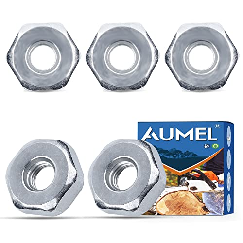 5 Pièces Écrou de Tronçonneuse pour STIHL MS170 MS171 MS180 MS181 MS250 MS251 MS211 MS390 et Plus de Modèles, AUMEL Écrou de Chaîne Universel M8 Ecrou pour Carter de Chaine