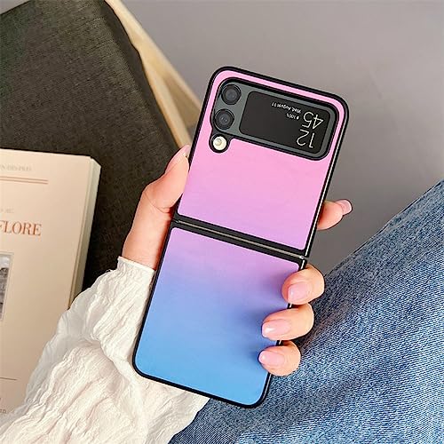 Coque Samsung Z Flip 4 antichoc silicone laser dégradé violet bleu